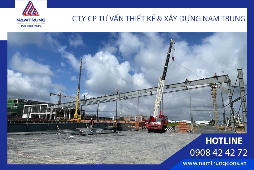 Hình ảnh thi công lắp dựng khung nhà xưởng công trình Dooil - Tây Ninh