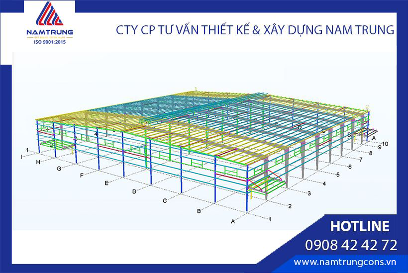 Bản vẽ hệ khung thép nhà xưởng