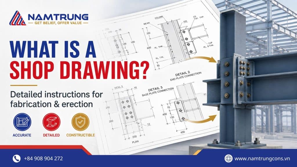 what are shop drawings? Structural steel shop drawing with fabrication and connection details